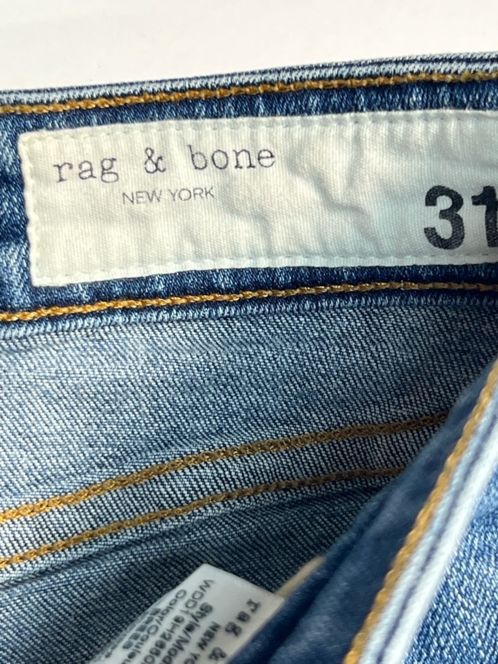 Rag and Bone Cate Skinny Blue Jeans Raw Hem Medium Wash Womens Size 31 Designer - Picture 7 of 12